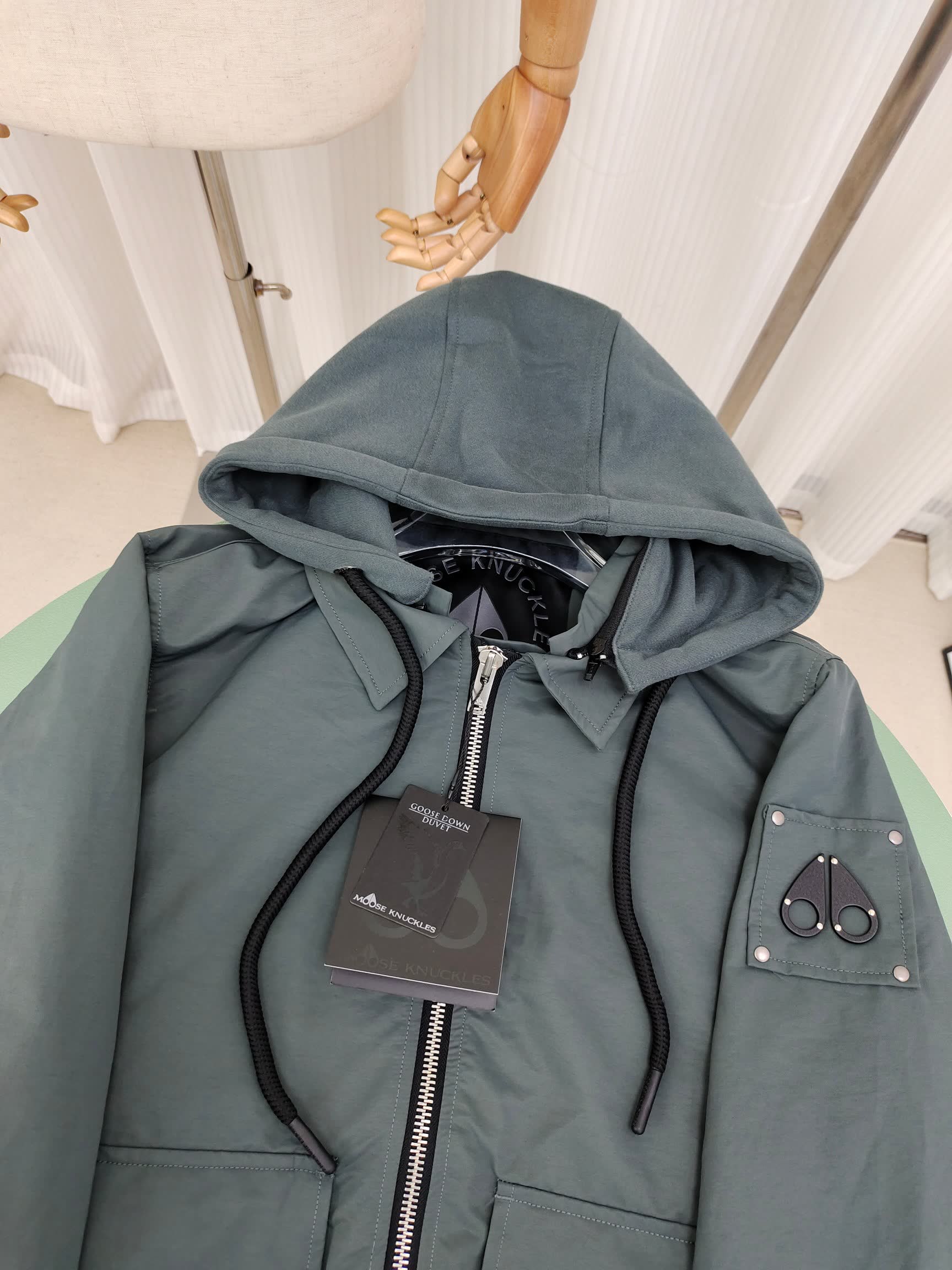 Moose Knuckles Hooded Down Bomber Jacket Moose Knuckles Hooded Down Bomber Jacket